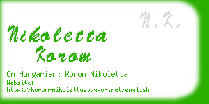 nikoletta korom business card